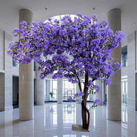 Grand arbre artificiel NINI, faux arbre à fleurs, grand arbre artificiel Jacaranda violet pour décoration intérieure, extérieure et de mariage