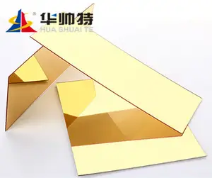 Huashuaite material cru acrílico, venda por atacado, 4ft x 6ft, rosa, dourado