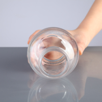 Bouteille vide recyclable à boule personnalisée avec large ouverture 300ml 450ml Bouteille ronde en verre d'huile d'olive de vin de liqueur de silex avec liège