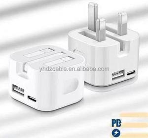 New Foldable UK <b>Plug</b> 35W <b>Smart</b> Charger USB-A and Type-C Ports with Dynamic Power Distribution - Product Image 2