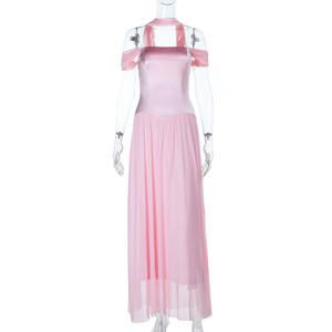 Vestido de Noche Elegante de Gasa con Hombros Descubiertos para Mujer, Vestido Largo de Línea A, Vestido Maxi para Fiesta de Graduación, Boda, Evento Formal 2025 - Product Image 6