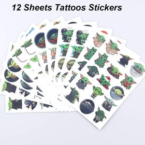 <span class=keywords><strong>Tatuaggi</strong></span> Temporanei a Tema Yoda per Feste di Compleanno e Baby Shower, Ecologici e Non Tossici, Premi Scolastici, Regali di Compleanno (12 Fogli) - Product Image 5