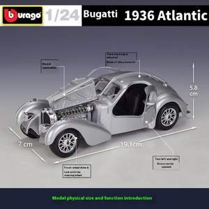 1:24 Buga-tti 1936 Atlantic Classic Car Simulación Modelo de aleación con base Diecast Toy - Product Image 3