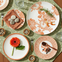 Service de table en céramique vert floral personnalisé pour mariage, assiettes en porcelaine de luxe avec motif d'oiseau, vaisselle de détail pour événements et boutiques de cadeaux