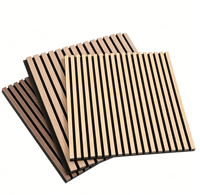 Panneaux muraux acoustiques en bois rainuré décoratifs, placage personnalisé, MDF, pour la rénovation des plafonds résidentiels, commerciaux, intérieurs et extérieurs