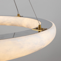Lustre moderne en laiton finition nordique en albâtre, style américain de luxe pour salon, hôtel, luminaires suspendus
