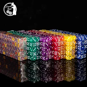 D6 Dice Game 14mm Acrylic Color Transparent Custom Dice