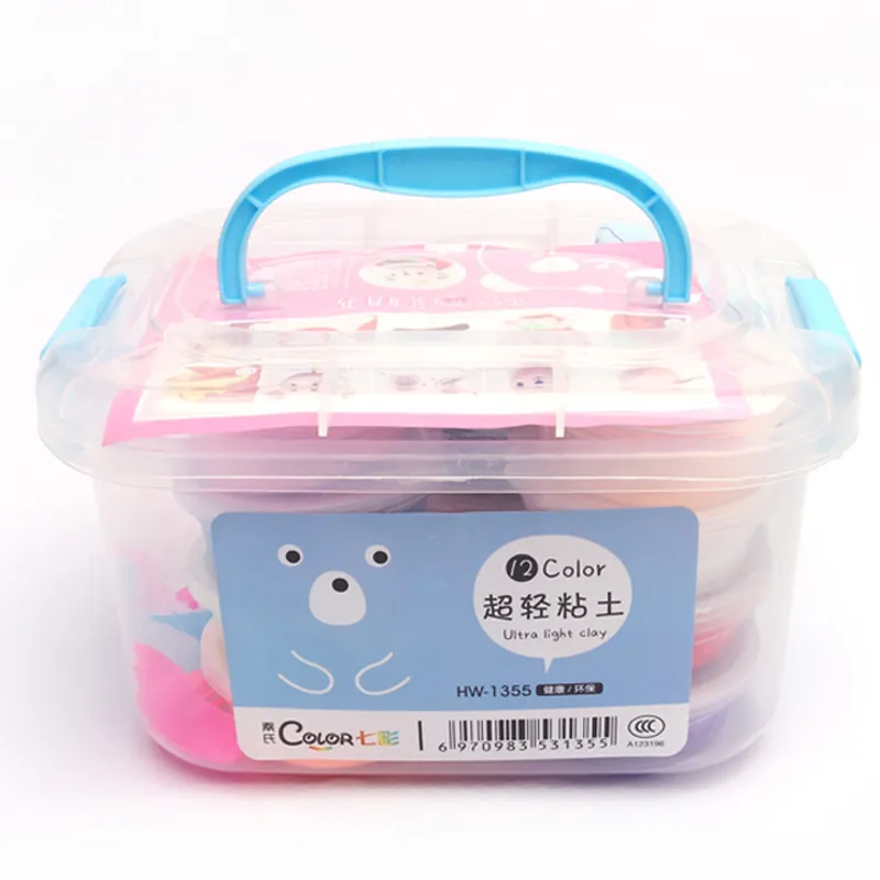 Kit di argilla asciutta dell'aria popolare dei giocattoli caldi di vendita del fornitore della cina del contenitore di 12 colori