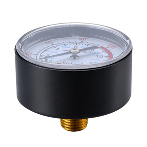 Manomètre de compresseur d'air ZX-8-1 0-180 <span class=keywords><strong>PSI</strong></span> 1/4 NPT à montage arrière mécanique - Product Image 1