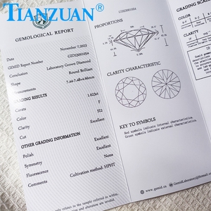 F color 2.2ct i2 claridad HPHT diamante 3EX corte forma redonda <span class=keywords><strong>GEMID</strong></span> certificado laboratorio cultivado diamante piedra suelta - Product Image 5