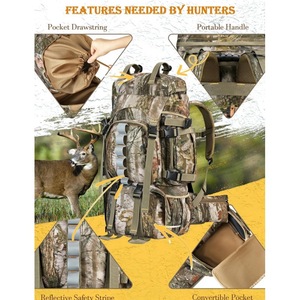 Sac à dos tactique de camouflage pour alpinisme 60L avec cadre externe et système MOLLE pour randonnée et camping en extérieur - Product Image 2