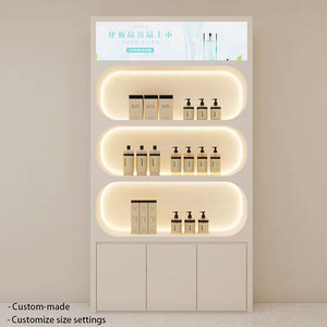 Mobile Espositore per Trucchi in Legno Personalizzato, Stile Moderno e Minimalista, Finitura Smaltata |   Negozio al dettaglio di prodotti per saloni di bellezza |   Display - Product Image 3