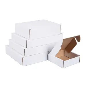 Ramah lingkungan putih kecil matte kemasan kertas bergelombang pesawat mailer pengiriman kotak kotak karton