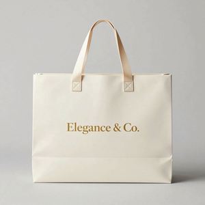 Bolsas de Regalo de Papel Cartón Blanco Personalizadas con Estampado Dorado para Ocasiones Especiales - Product Image 4