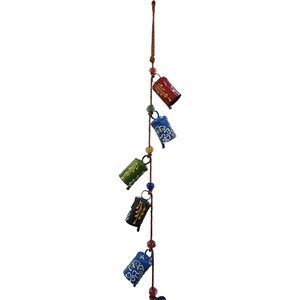 PARIJAT HANDICRAFT Elegant Indoor/Outdoor Balcony Hanging <b>Bells</b> Decor Wrought Iron 10 Cylindrical Decor Wedding Decorations - Product Image 1