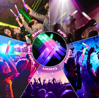 Bâtons lumineux en mousse à LED pour concert Bâtons Cheer Tube Glow in the Dark Bâton clignotant de mariage Jouets Cadeaux de fête des mères Fournitures de fête