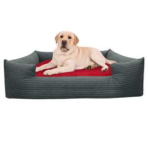 Lit rectangulaire réversible écologique pour chien et chat, lit respirant pour animaux de compagnie avec tissu en toile résistant à la mastication à motif solide - Product Image 1