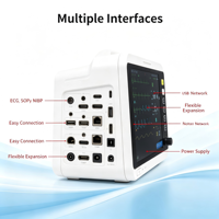 Moniteur patient multiparamétrique vétérinaire portable, moniteur de signes vitaux ECG NIBP SpO2 RESP TEMP pour chien, chat, cheval, clinique vétérinaire