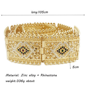 <span class=keywords><strong>Ceinture</strong></span> de <span class=keywords><strong>caftan</strong></span> vintage chic marocain de luxe personnalisée avec strass verts et rouges en alliage de zinc, bijoux de mariage pour femmes, <span class=keywords><strong>ceinture</strong></span> de mariée - Product Image 3