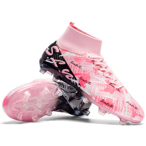 Chaussures de football unisexes pour les élèves du primaire et du secondaire Compétition des jeunes Entraînement antidérapant Pointes longues Lacets Futsal - Product Image 2