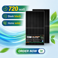 Panneau Solaire TOPCon 720W à Prix de Gros pour Ferme Flottante, Double Verre Monocristallin, Haute Résistance à l'Humidité, Certifié TUV CE, OEM ODM