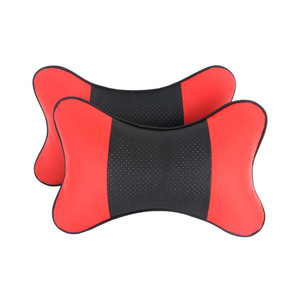Coussin de soutien pour le cou de siège de voiture, rouge et noir, perforé, ventilé, fermeté moyenne, utilisation quatre saisons - Product Image 5