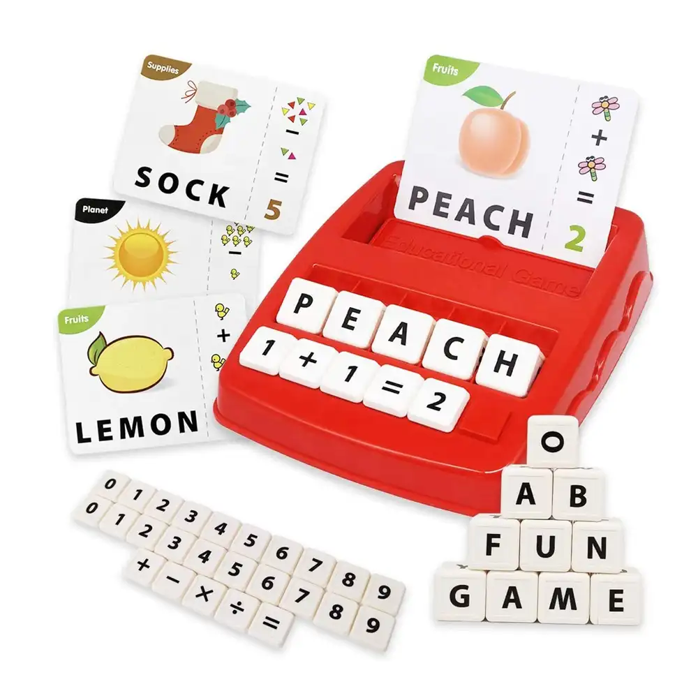 1 में 2 शैक्षिक संज्ञानात्मक खिलौने मिलान पत्र अंकगणित और वर्तनी शब्द सीखने खेल के लिए बच्चों पूर्वस्कूली सीखने खिलौना