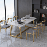 Table à manger en pierre frittée de luxe nordique - Ensemble table et chaises rectangulaire moderne pour petit appartement, réunion