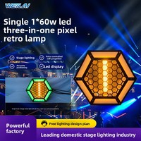 Lumière matricielle LED RGB professionnelle 1x60W avec contrôle DMX512, éclairage stroboscopique 3-en-1 pour DJ et discothèque