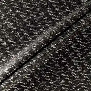 High Quality Black Yarn Dyed Houndstooth TR Polyester Rayon Viscose Spandex Stretch Knitted Jacquard Fabric