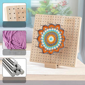 Planche de blocage en bois de 18mm, faite à la main, écologique, excellents cadeaux pour tricoter les carrés de <span class=keywords><strong>crochet</strong></span> et de grand-mère avec des chevilles - Product Image 1