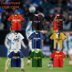 חולצת כדורגל לגברים בהתאמה אישית, שרוול קצר, חולצת כדורגל יבשה במהירות ונושמת - Product Image 1