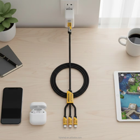 Cable de Carga Múltiple USB Tipo C PD de 65 W, 3 en 2, Cargador Rápido, Cable de Datos USB Multifuncional Tipo C