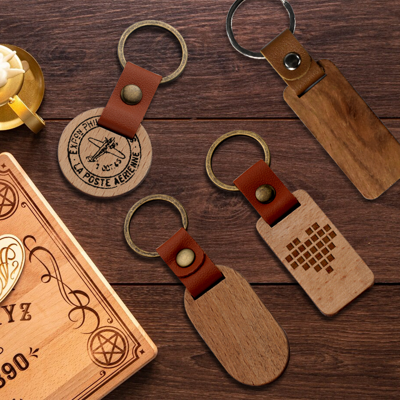 10er Set Holz-Schlüsselanhänger Zum Selbergestalten - Ideal Für Gravur, Bemalung & Persönliche Geschenke