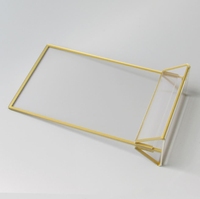 Soporte de exhibición de tamaño personalizado A4 A5 A6, soporte de menú, soporte de letrero acrílico con borde dorado, soportes para números de mesa de boda