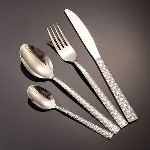 Juego de cubiertos de acero inoxidable estilo europeo, juego de cuchillo, tenedor y cuchara para uso en restaurantes y catering. - Product Image 1