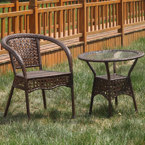 Poltrona da Giardino Artigianale con Schienale Alto in Ferro Antico, Intreccio in Rattan/<span class=keywords><strong>Vimini</strong></span>, Design Moderno, Resistente, Impermeabile, Impilabile, per Hotel - Product Image 3