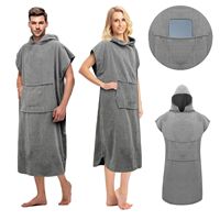 Serviette poncho à capuche personnalisée en gros pour adulte, absorbante, pour la plage, la natation, le bain, le change de tenue, en coton