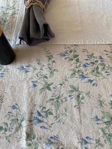 Nappe en lin lavé à motif floral champêtre français, style <span class=keywords><strong>shabby</strong></span> <span class=keywords><strong>chic</strong></span> vintage, motif ferme, lin naturel - Product Image 4