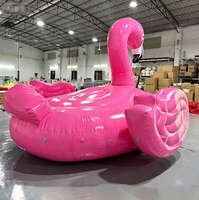 Bateau gonflable flamant rose, bateau gonflable tractable, bateau flottant pour piscine, été, eau, océan, lac, mer, amusement