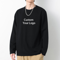 T-shirt unisexe de haute qualité personnalisé en coton 100% 260G, à épaules tombantes, manches longues, surdimensionné, style décontracté, pour hommes
