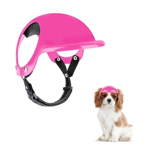 Casco per animali domestici caschi per cani da moto con fori per le orecchie sport casco per cani gatti (rosa) - Product Image 2