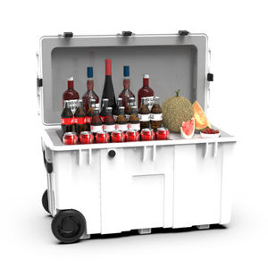 Chariot d'extérieur 90L Refroidisseur à coque rigide portable Glacière Glacière Remorques avec roues - Product Image 4