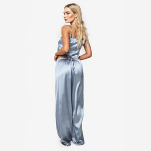 Ensemble <span class=keywords><strong>pantalon</strong></span> et camisole pour <span class=keywords><strong>femme</strong></span> Beefey avec logo personnalisé sur le devant, élégant, léger, respirant, confortable, doux et agréable pour l'automne/le printemps et l'été - Product Image 2