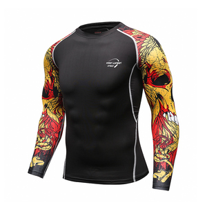 Camicie da uomo MMA BJJ Rash Guard camicie da nuoto UPF 50 + UV protezione solare magliette a maniche lunghe leggere ad asciugatura rapida - Product Image 1