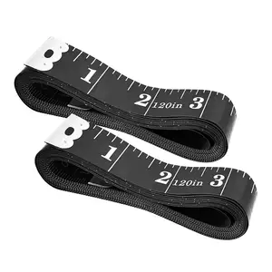 Sewing Tape Measure 120inch/300cm Double-scale Soft Tape Measuring Body Weight Medical Measurement Black Waterproof 20mm