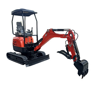 Mini-excavatrice sur chenilles rouge compacte à rayon de braquage court pour travaux de construction - Product Image 1