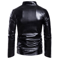 Blousons Homme en Similicuir Haute Qualité Nouvelle Mode Col Zippé Noir et Rouge