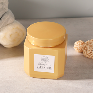 Étiquette personnalisée 300ml 700ml grands contenants cosmétiques carrés en plastique de crème jaune or rouge pot carré en plastique lotion huiles essentielles - Product Image 1