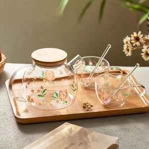 Meilleur pichet de filtre à eau résistant à la chaleur avec couvercle en acier inoxydable, carafe à eau en verre avec poignée - Product Image 1